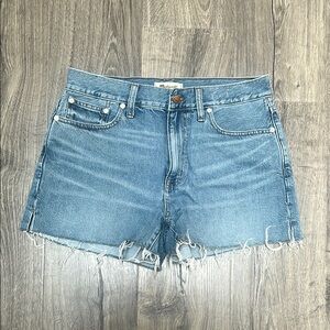 Madewell Blue High-Waisted Jean Shorts